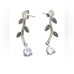 Silpada Sterling and Marcasite post earrings with cubic zirconia stones